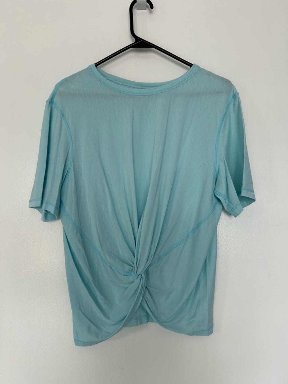 Lululemon Crescent Tee Spark 12 icing aqua blue Ruched Short Sleeve never worn